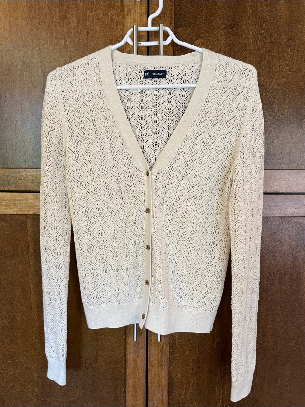 GAP light weight beige-tan knit cardigan.